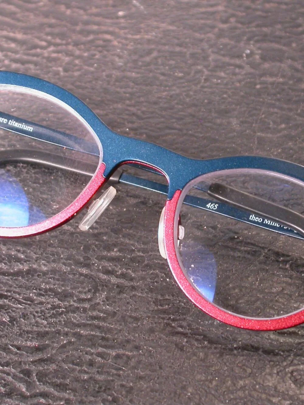 Theo Mille Blue and Red Modern Art Eyeglasses Spectacles Frames Made in Belgium